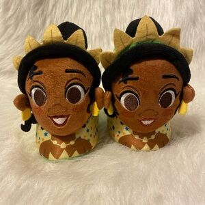 Disney Tiana‎ The Princess And The Frog Slippers Girls Size 5-6 Slip On Shoes